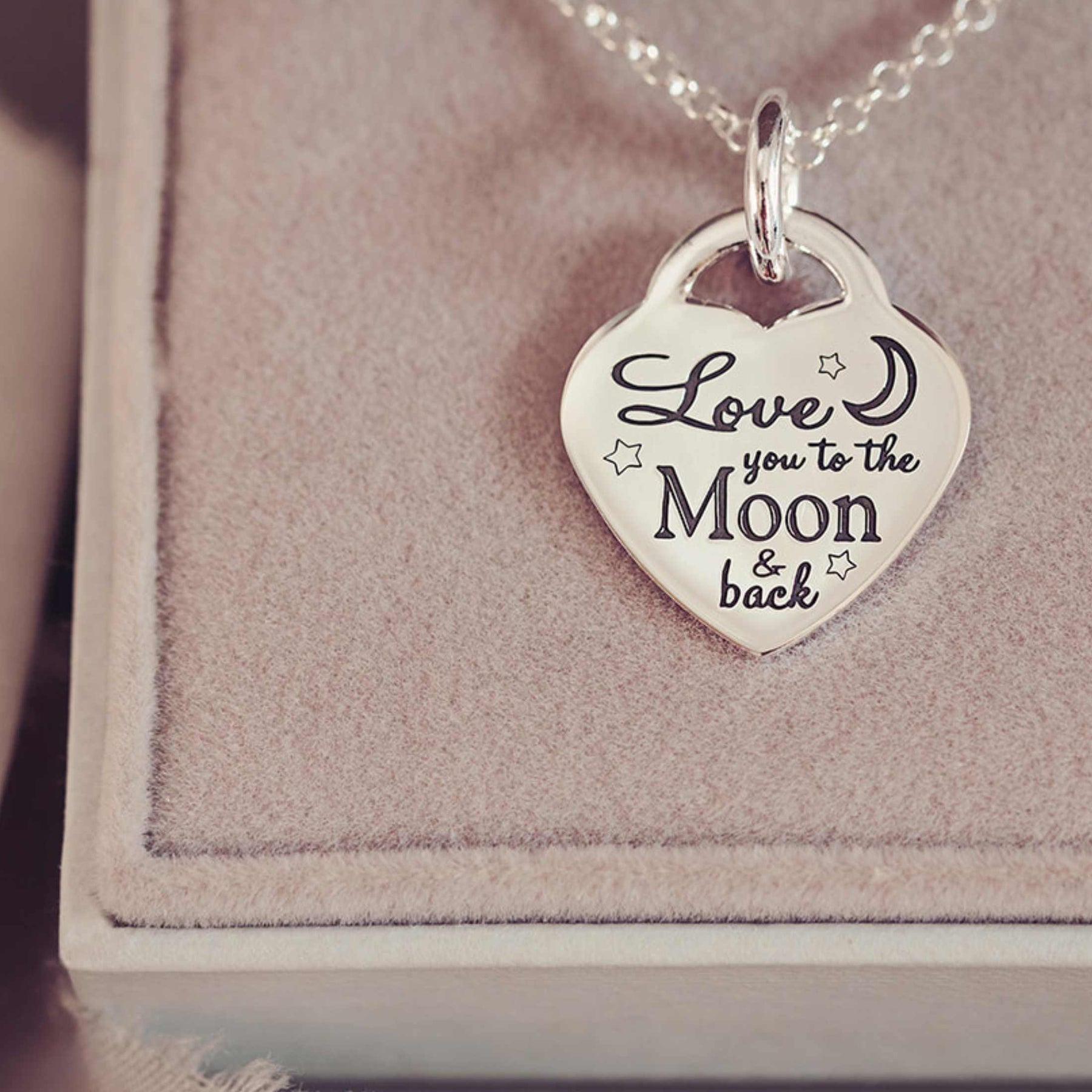 Moon & Back .05ct. t.w. Diamond 'Love U to the moon & back' Pendant in  Sterling Silver SSPEN304865 - Kesslers Diamonds